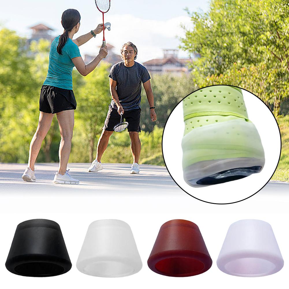Silicone Tennis Racket Handle End Guard Cap Antislip Shock Absorber Protective Sleeve Durable Easy Install for Sports Competitio