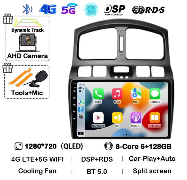 Android 14 Car Radio For Hyundai Santa Fe SM 2000-2012 For JAC S1 (Rein) 2007-2013 Multimedia Video Player Navigation Stereo DSP