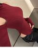 Korean Elegant Slimming Off-Shoulder High Neck Long Sleeve Shirt for Women