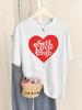 Self Love Club Heart Printed TShirt Womens Basics ONeck T Shirts Soft Comfortable Short Sleeve Tops Summer Loose Woman Clothes