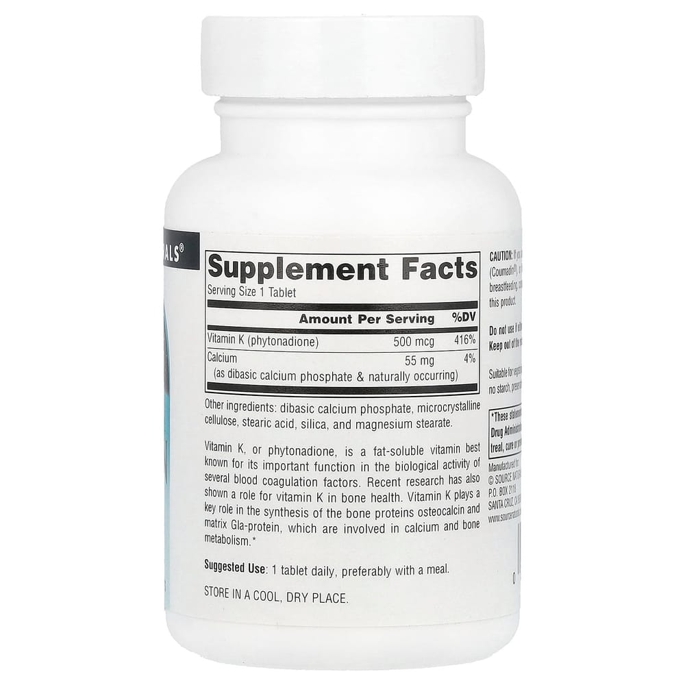 Source Naturals Vitamin K 500mcg 200 Tablets