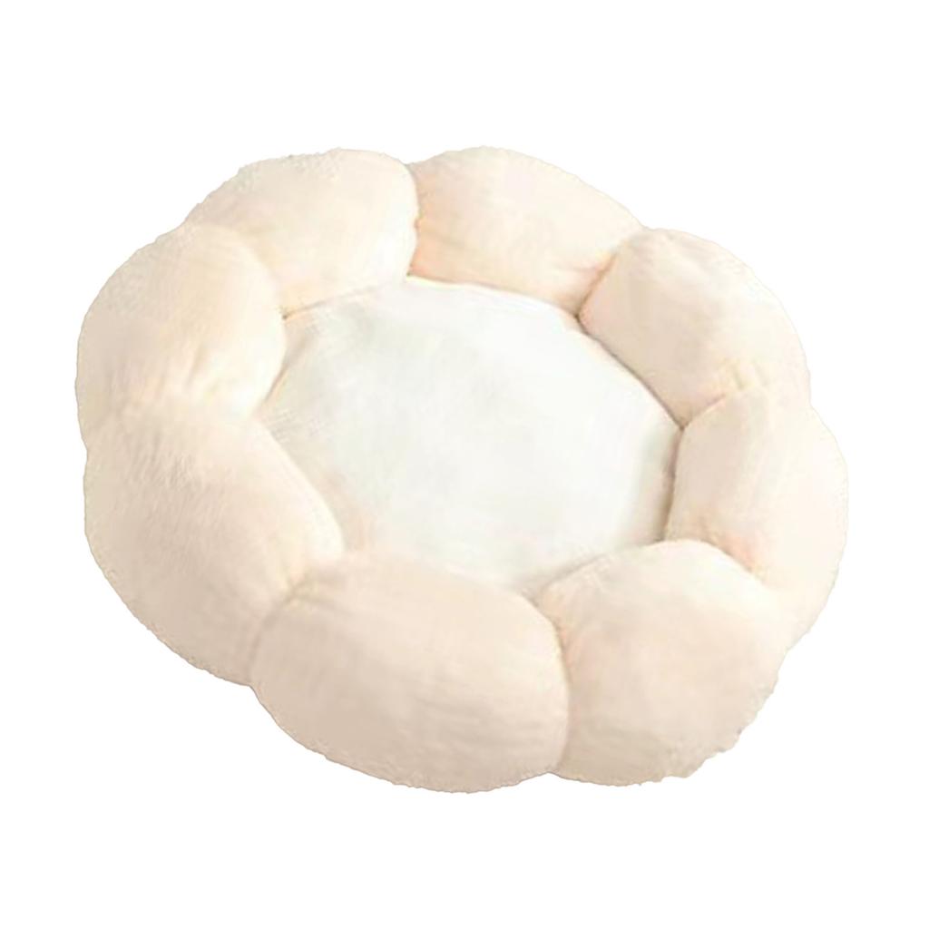 Haustierbett Niedliche Runde Blumenform Weich Bequem Warm Verdickt Hunde Katzen Kissenbett für Schlafzimmer