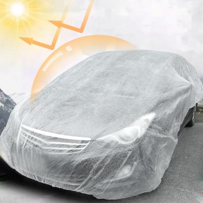 Einweg-Autoabdeckung, Kunststoff-Autokleidung, universelle Regen-/Staubgarage, vollständige Abdeckung, transparente Staub-/Regenschutzkleidung