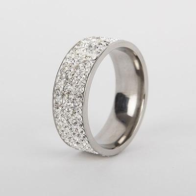 Damen Herren Luxus Edelstahl Ring Kristall Strass Hochzeit Verlobungsring Band Modeschmuck Größe 7-12