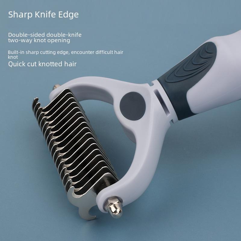 Double-Sided Pet Comb for Detangling and Hair Removal - Ideal for Long-Haired Dogs and Cats