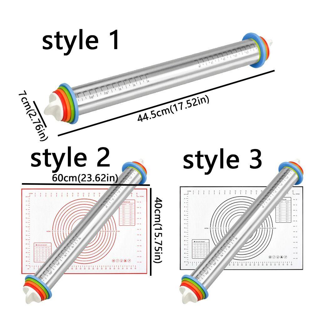 Adjustable Dough Roller Removable Rings Silicone Kneading Mat Bakery Use