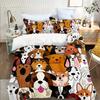 Dog Print Duvet Cover Set Soft And Comfortable Bedding Set For Bedroom - Includes 1 Duvet Cover And 2 Pillowcases