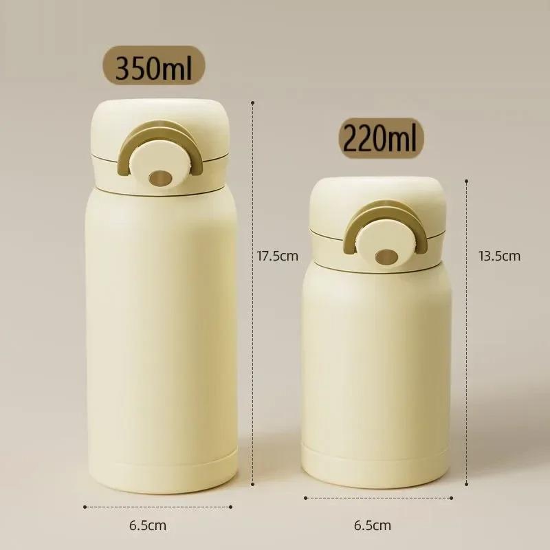 350ml/220ml Mini Thermos Cup Pocket Cup Stainless Steel Thermal Coffee Mug Vacuum Flask Insulated Hot Water Bottle Kids Gift