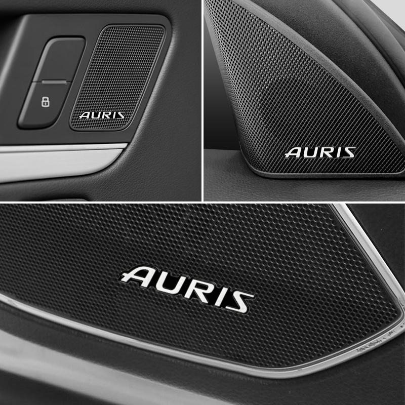 AACT1 Car Styling 4/10pcs 3D Aluminum Speaker Stereo Speaker Badge Emblem Sticker for Toyota Auris 2007 2008 2017 Accessories