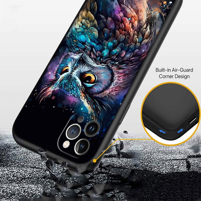 LO20 Cartoon Art Owl Soft Shell Phone Case for Redmi Note 13 14 Pro+ Plus A3 A3X 13X 13C 13R 14S 14C 14R