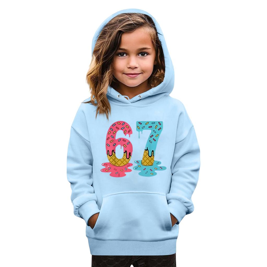 Moda Infantil Jersey Estampado Casual Manga Larga Cuello Redondo Sudadera con Capucha