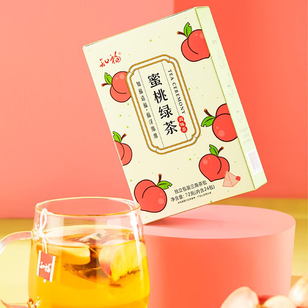 Peach Flavor Tea Bags Individually Packaged Healthy Natural Green Tea 24 Pack 72g