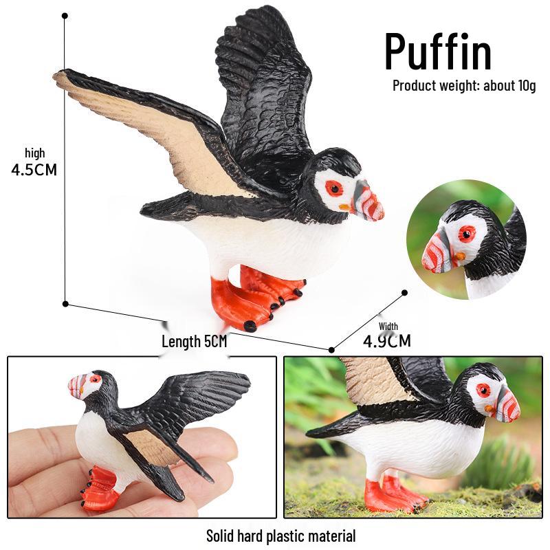 Realistic Animal Models: Snowy Owl, White Owl, Puffin, Spoonbill - Educational Toys for Kids