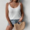 Einfarbiges Neckholder-Tanktop für Damen, Ärmelloses Freizeit-Oberteil