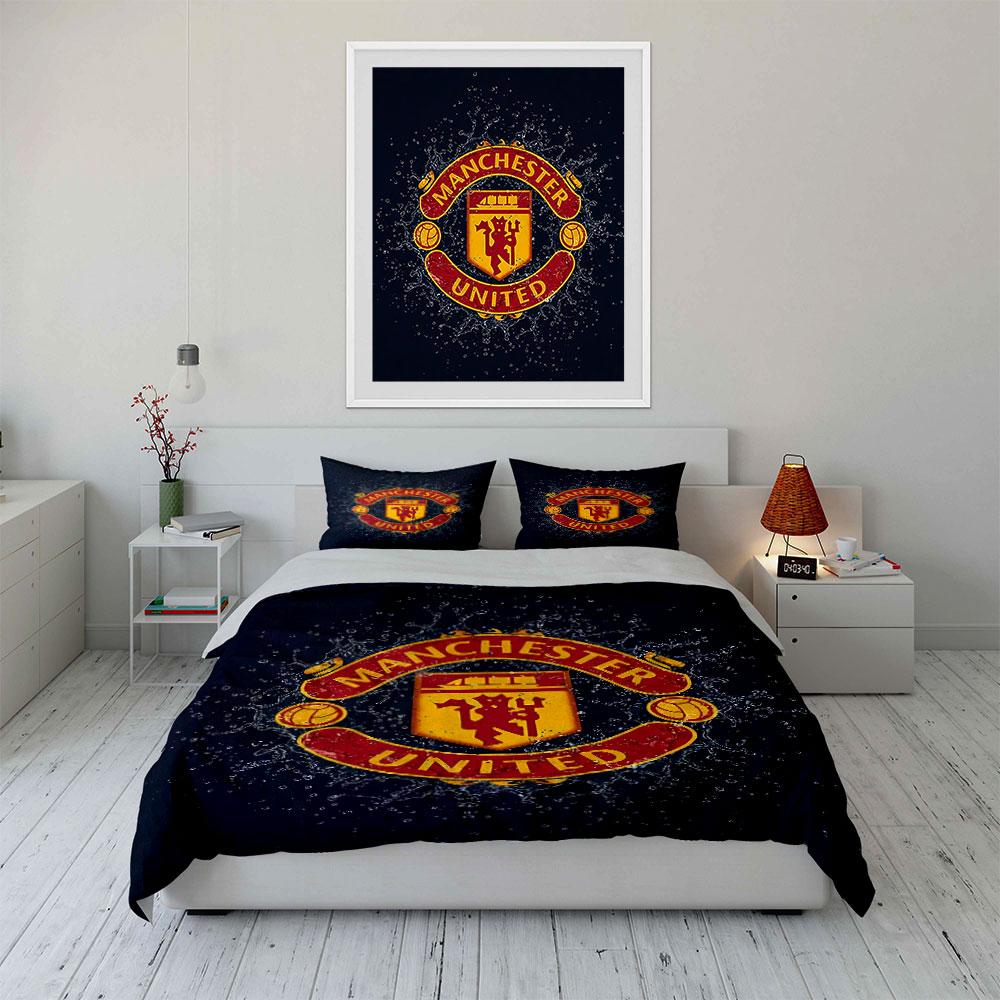 "Manchester United Bedding Set" Bedding Duvet Cover Set Duvet Cover Pillowcases  (1 * Duvet Cover 2 * Pillowcases, Without Duvet Insert)