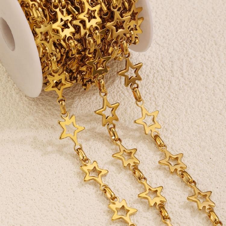 Unique Hollow Star Charm Chain Extender Fashion Jewelry Chain Stainless Steel Texture Perfect for Necklace and Styling