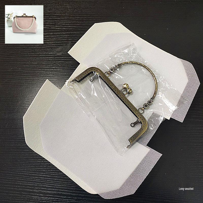 DIY Lazy Person Purse Kit: Stiff Frame, Cotton Cut, Auxiliary Materials & Pins Included