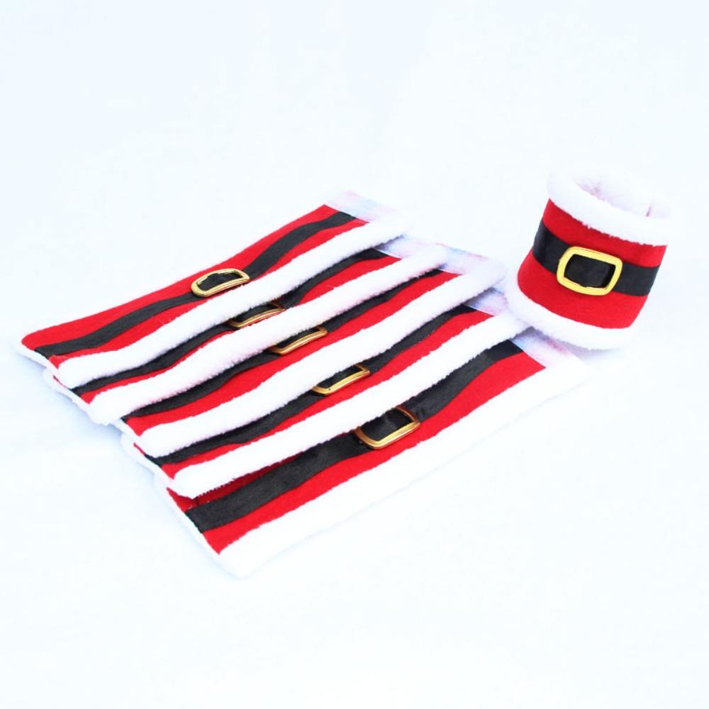 6pcs Adjustable Christmas Belt Buckle Napkin Ring Santa Clothes Napkin Ring  New Year
