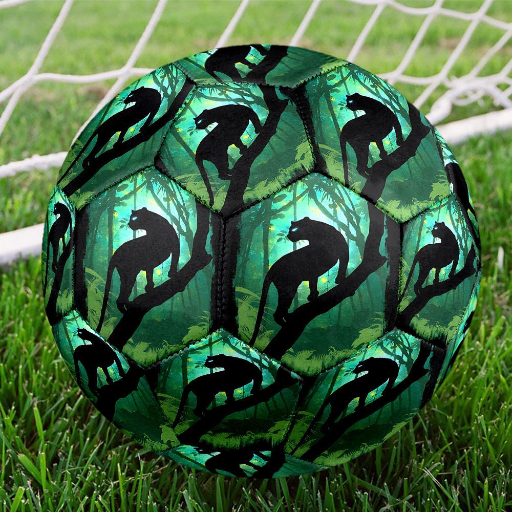 1pc Jungle Panther Silhouette Size 5 Soccer Ball Professional Match Training Football Indoor &Outdoor Sports Ball Lightweight Durable C6510