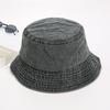 Budget Herren Stylisch Faltbar Lässig Vintage Retro Säure Stein Gewaschen Baumwolle Denim Used Golf Fischer Eimer Sonnenhut Unisex