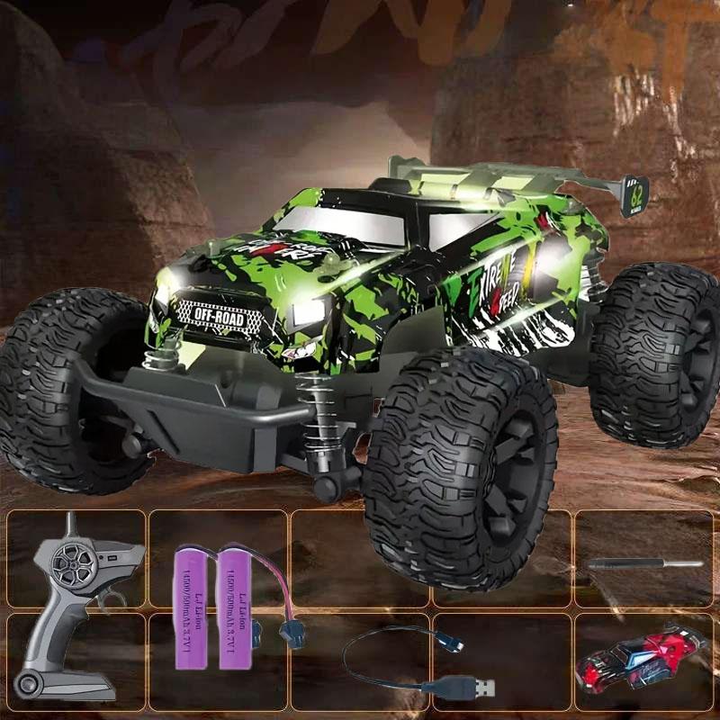 Full-proportion drift remote control car, high-speed driving cool 2.4G beginner large green off-road climbing remote control car