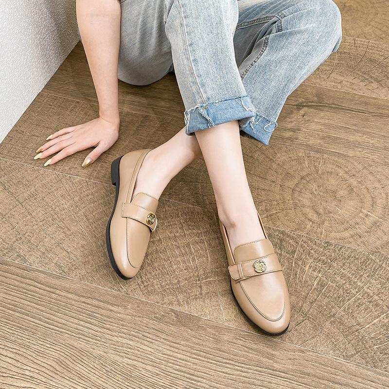 Fashion Women British Style 2025 Spring New Single Shoes Versatile Flat Bottomed Comfortable Fashion Daily Work Thick Heel Casual Pumps