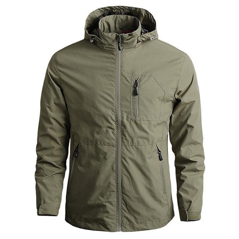 Men's Lightweight Waterproof Hiking Jacket - Spring/Autumn Casual Outerwear
