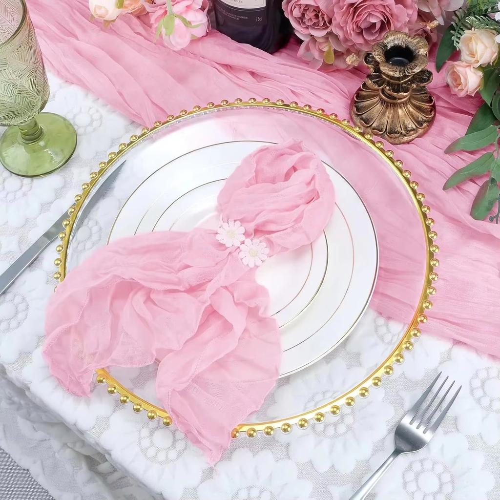 12 Stück Mull-Servietten 20x20 Zoll Weicher Käsetuch Falten Dinner-Servietten für Hochzeiten Party Empfang Jahrestag