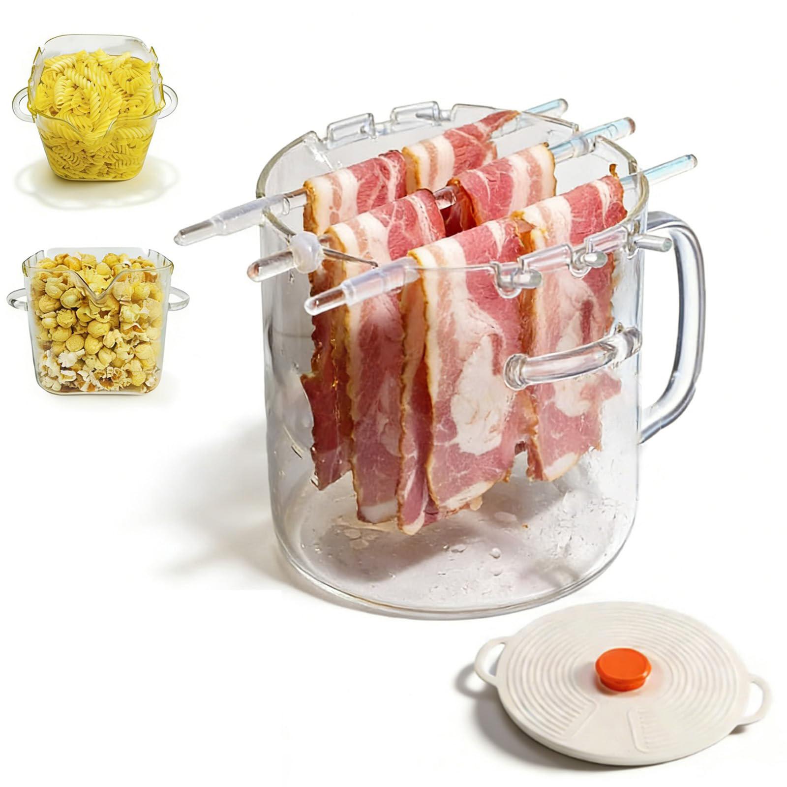 

Glass Microwave Cooker, Multifunctional Glass Grill With Lid For Microwave Oven, Cooking Pot For Home Cooking, Picnics, And Barbecues, Easy Clean One Size