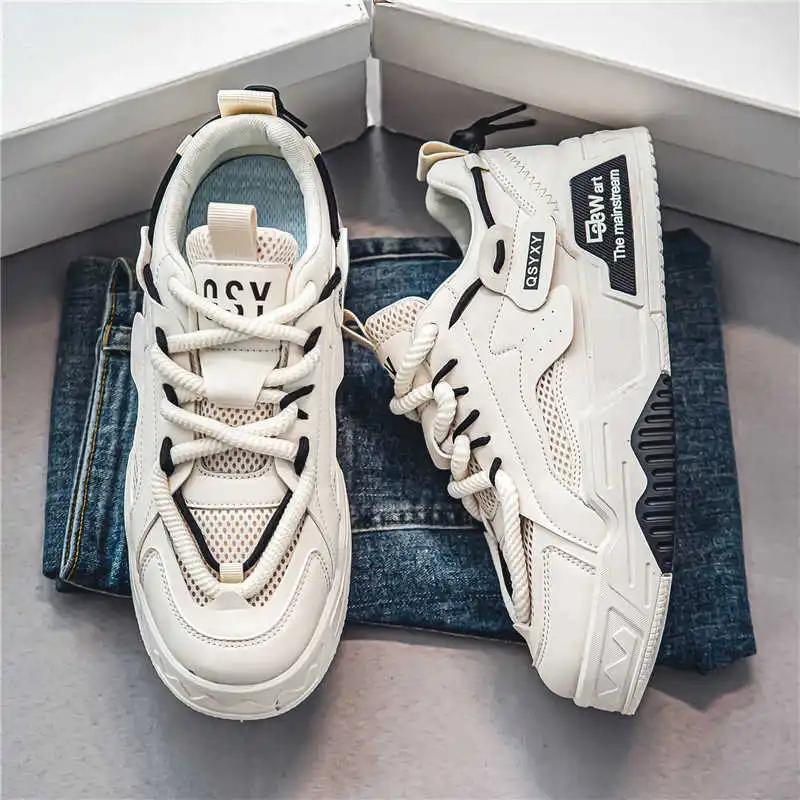 Fashion Thick Bottom PU Leather Vip Sneakers Therapeutic Men's Shoes Original Spring Sports Luxus Sapatilla High Fashion Super Sale