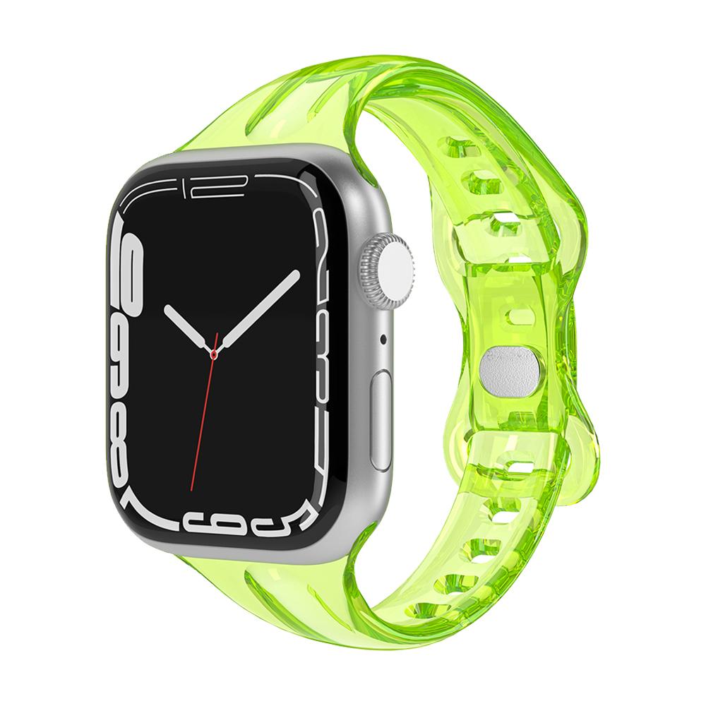 For Apple Watch Band 41mm 40mm 38mm 45mm 44 Women Girl Transparent Clear Slim Soft Silicone Strap For iWatch Series 7/6/SE/5/4/3