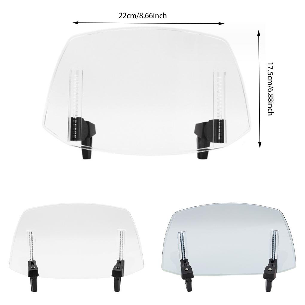 Extend Ride Durable Adjustable Clip-on Motorcycle Windshield Extension Spoiler Wind Deflector