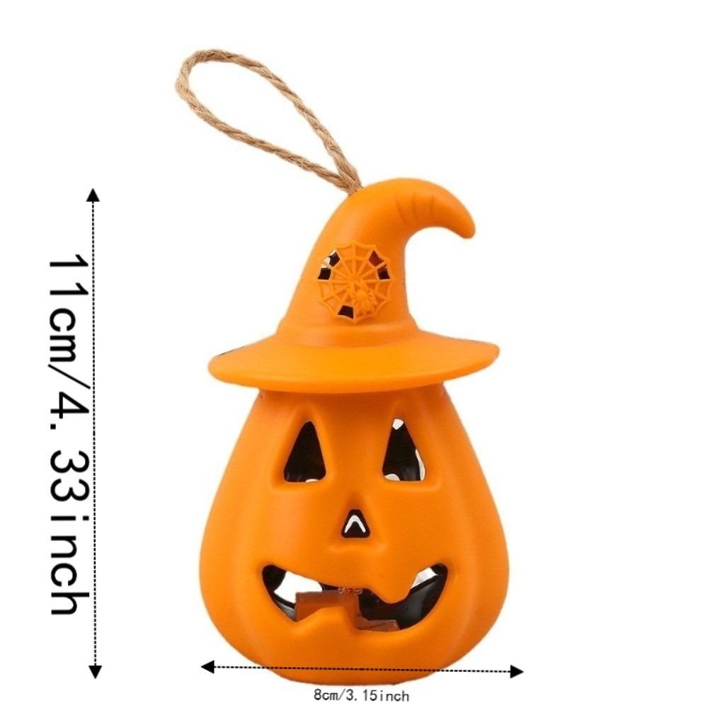 Pure Orange Halloween Pumpkin Lantern Cell Battery Operated Electronic Candle Lamp Kids Adults