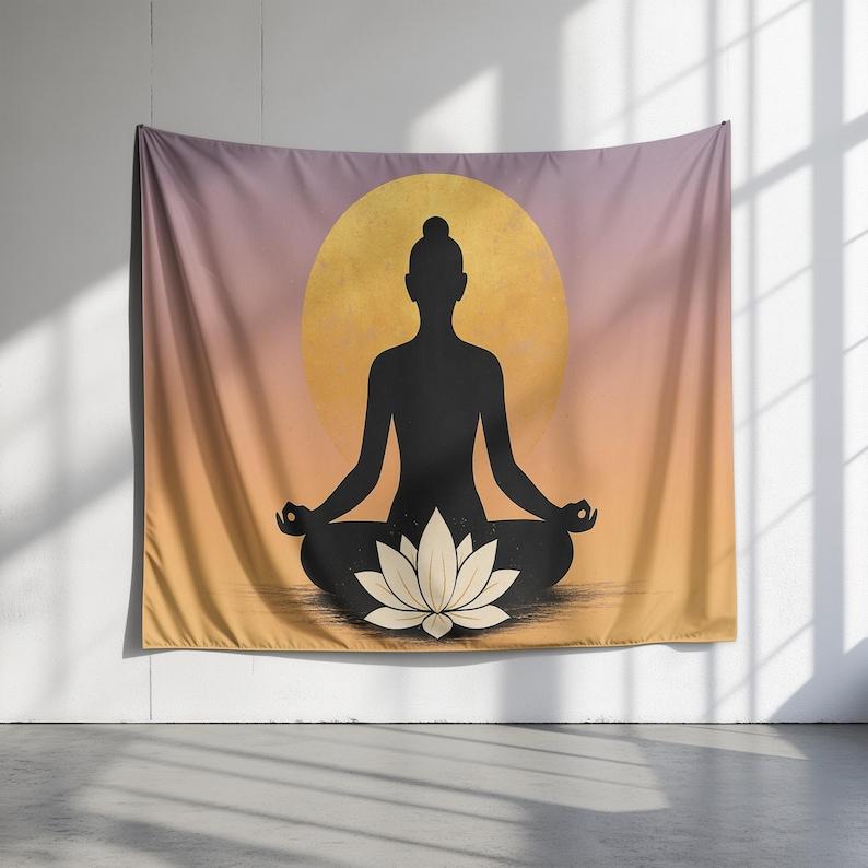 Yoga meditation tapestry 75x100 чёрный