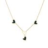 Gold Heart Black Enamel Pendant Necklace Dainty Choker For Women