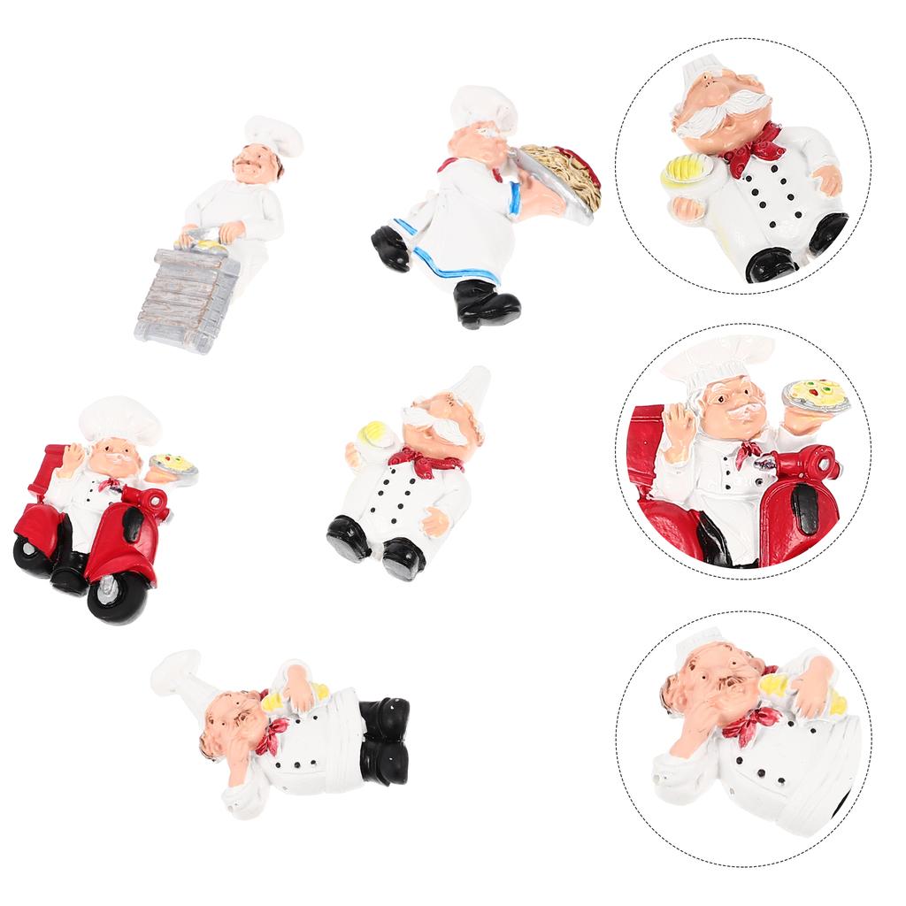 Stickers Chef Fridge Magnet Magnets Shaped Mini Magnetic Whiteboard Resin Refrigerator Office