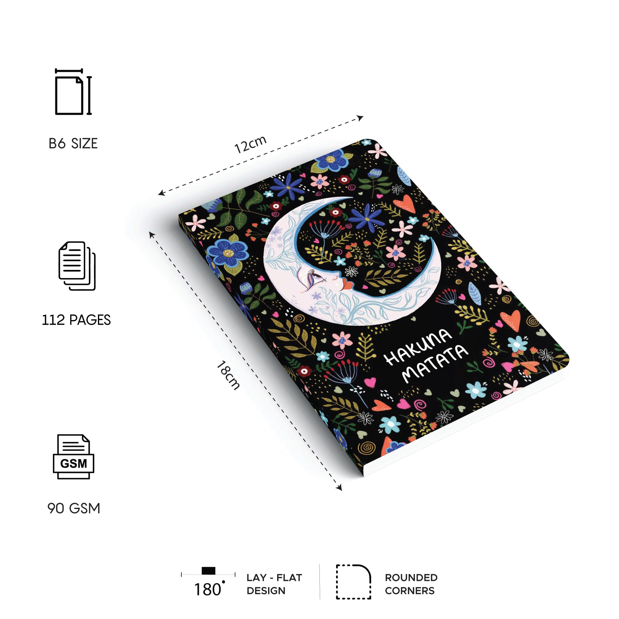 Factor Notes Notebook: 90 Gsm, B6, Ruled, 112 Pages Journal Diary (Hakuna Matata)