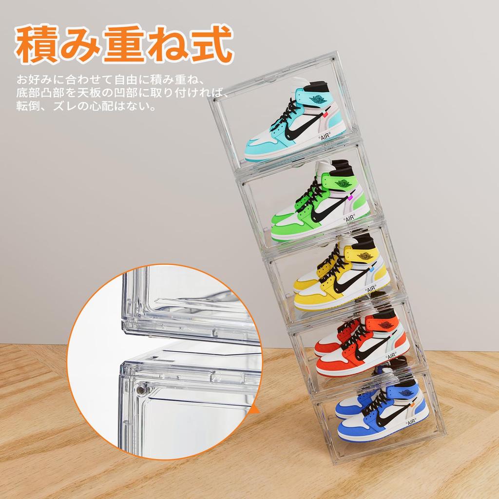 Home Bliss Shoe Box Clear Transparent Shoe Case Acrylic Sneaker Box Sneaker Case Magnetic Door Assembly Type Storage Box Large Capacity Shoe Shelf