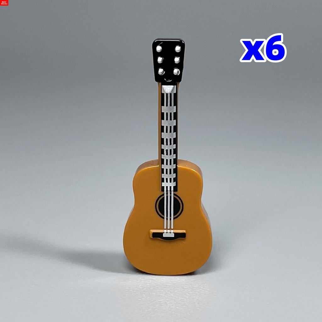 MOC Bricks Guitar Stand 4cm Figure Music Instruments Building Blocks DIY Dolls Toys For Children Gifts