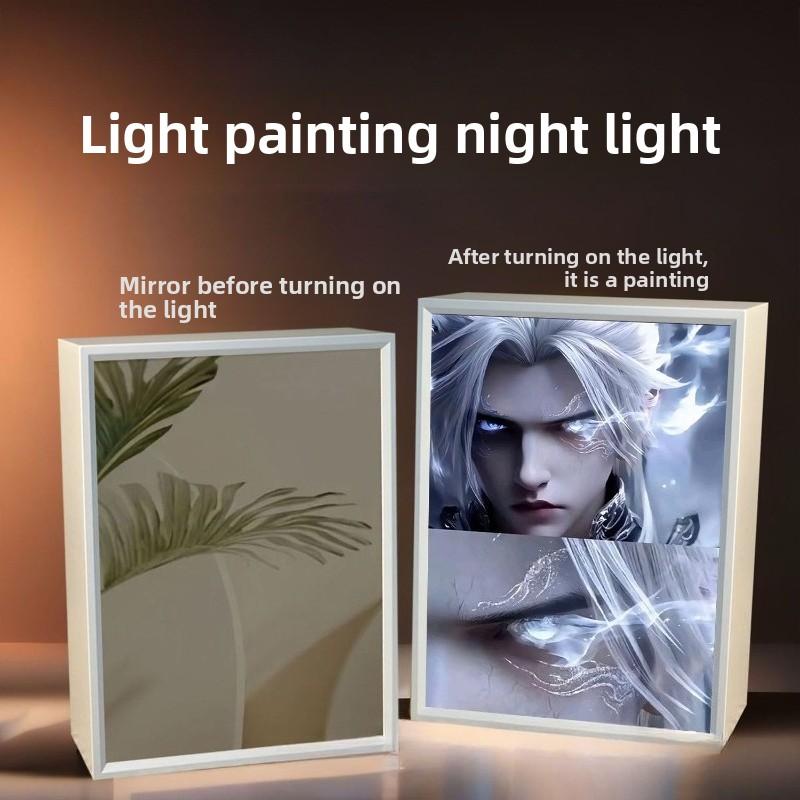 21cm/8.27in 3D Anime LED Lights Mirror Light Painting Fights Break Sphere Game Peripherals Collectible Desk Ornaments Toys Gifts