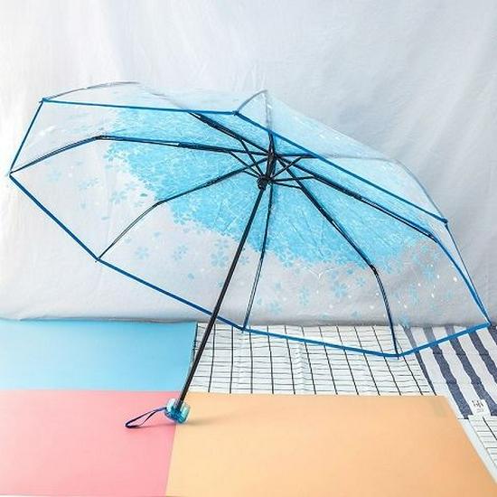 Kuromi Anime Soft Girl Transparent Folding Umbrella - Thickened and Portable
