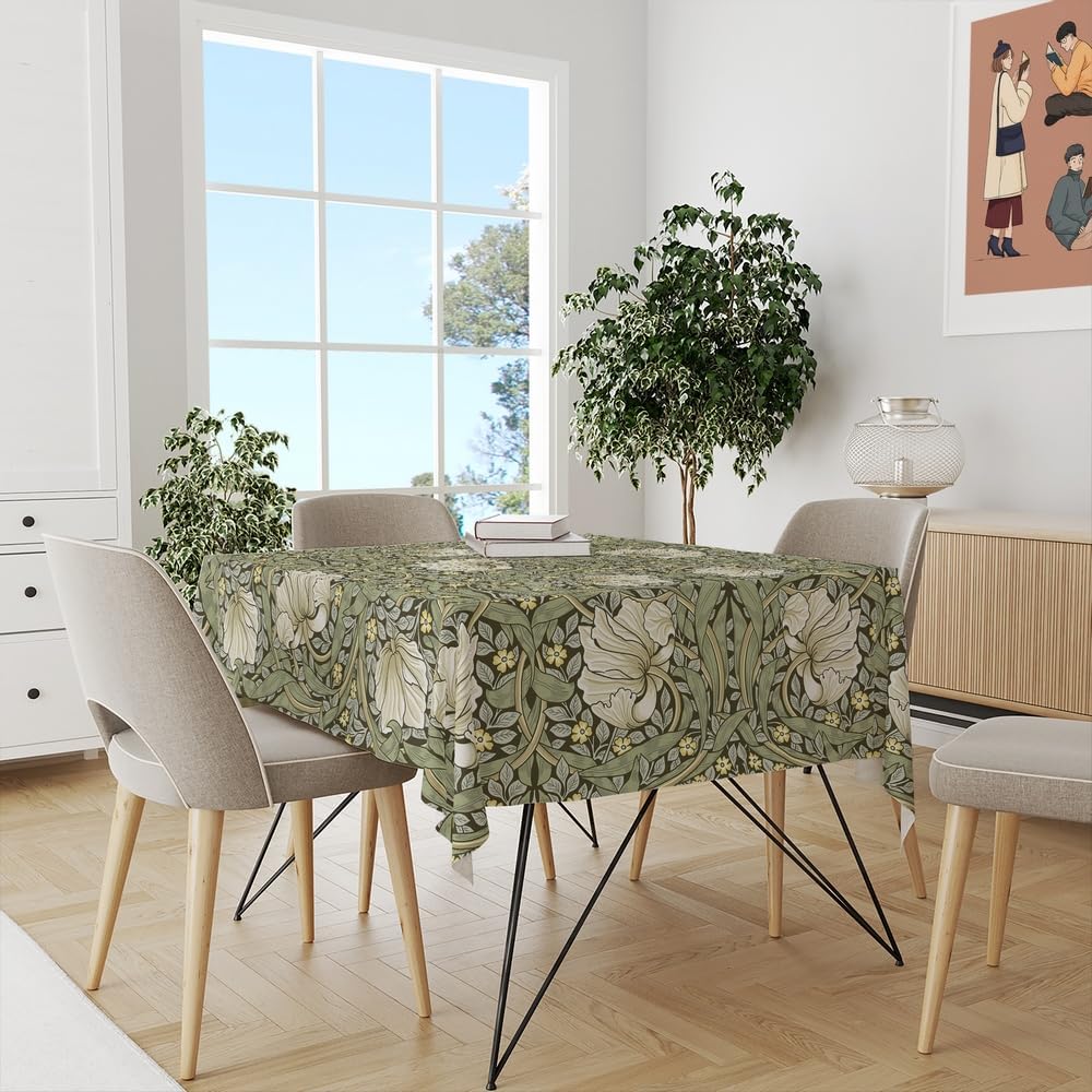 William Morris Vintage Floral Rectangle Wodoodporny Obrus ​​Imprezowy Dekoracja Kuchenna Do Domu W Stylu Farmerskim Dekoracja Ślubna