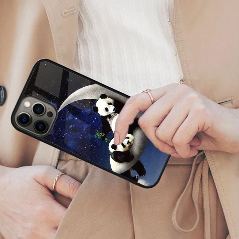 Cute Cartoon Panda Magnetic Phone Case For APPLE iPhone 17 Air 16 14 13 12 Pro Max 15 Plus Wireless Charge With MagSafe Cover