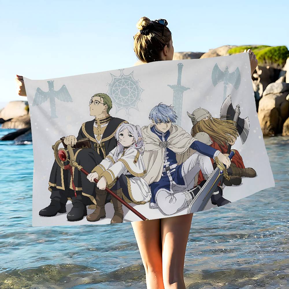 Japanese F-Frieren Anime Big Microfiber Beach Towels Quick Dry Towel Sand Beach Towels Pool Towel for Travel Swim Pool Yoga