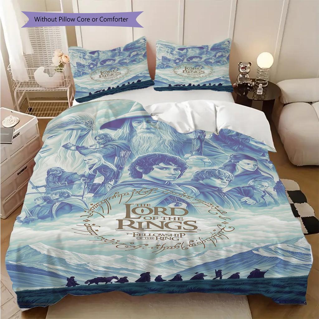 Lord Rings Trilogy Threepiece Set 1 Duvet Cover 2 Pillowcase Without Core Bedding Set Soft And Comfortable Christmas Birthday Gift