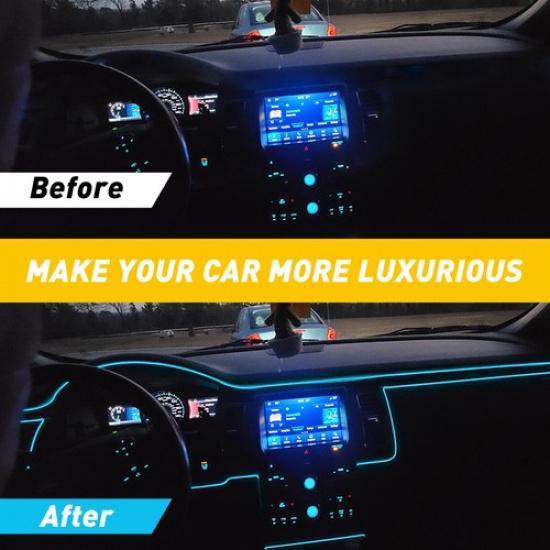 Car Interior LED Decor Atmosphere Wire Light Strip Bar Lamp Ice Blue 5M USB Line