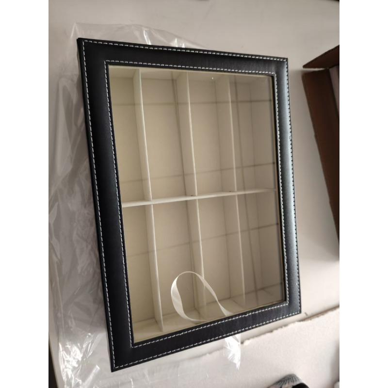 1pc PU Leather Eyewear Storage Box-Multifunctional Sunglasses & Eyeglass Display Case Practical Home Use Protective Storage Box