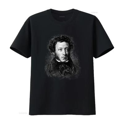 Alexander Poesjkin T-shirt voor Mannen en Vrouwen Klassiek Literair Ontwerp vintage Gewassen grafisch mode streetwear Veelzijdig Unisex