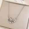 PTTOZAN Gold Plated Leaves Pendant Necklace Women Titanium Steel Necklace Full Zircon Summer Party Jewelry