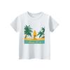 Maglietta a maniche corte con scollo a V per bambini, con stampa animalier, casual, da indossare tutti i giorni